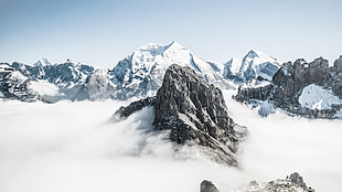 Mount Everest, Snow mountains, Peak, Clouds HD wallpaper