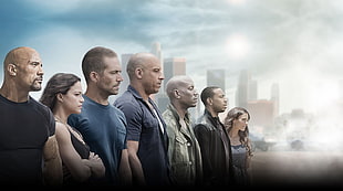 Vin Diesel, Furious 7, Dwayne Johnson, Vin Diesel, Paul Walker HD wallpaper