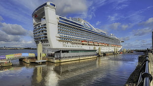 white cruise ship, cruise ship HD wallpaper