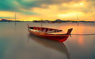brown wooden boat, nature