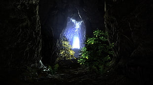 waterfalls photo, screen shot, The Elder Scrolls V: Skyrim, cave