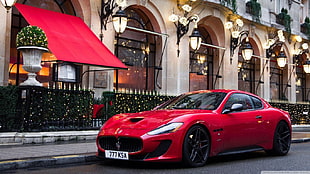 red coupe, Maserati, Maserati GranTurismo, MC Stradale, red cars HD wallpaper