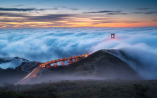 Golden Gate Bridge, USA, clouds, bridge, Golden Gate Bridge
