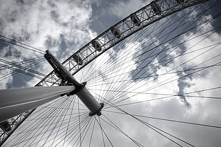 high angle photography of ferris wheel, london HD wallpaper