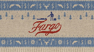 white, blue, and brown Fargo textile