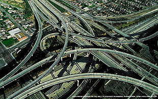 grey concrete super highway, highway, city, car, building