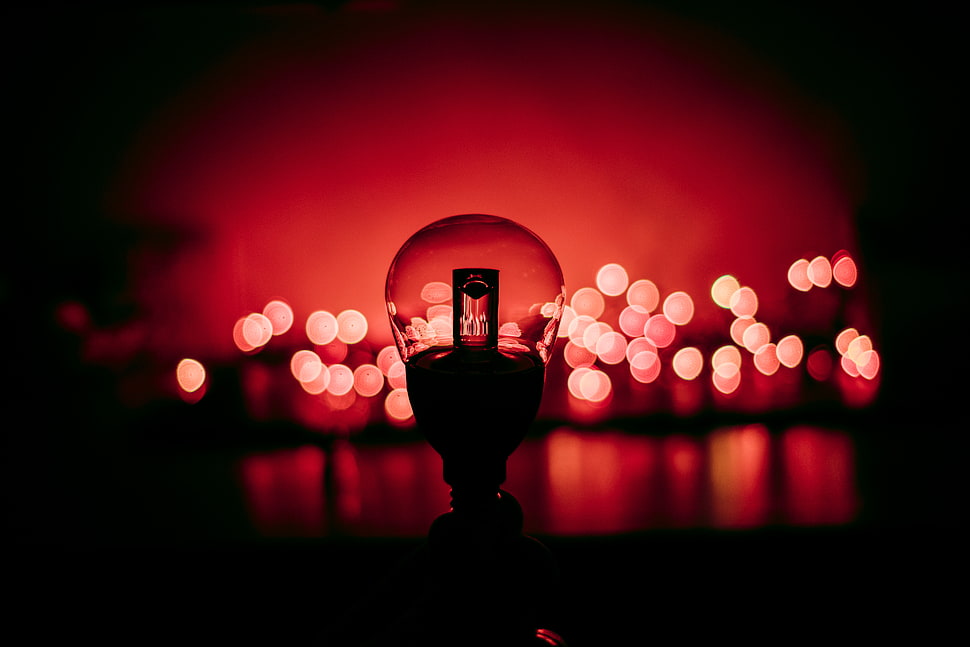 light bulb, Lamp, Glare, Red HD wallpaper