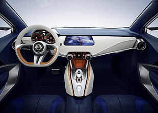 black and gray Nissan vehicle interior concept