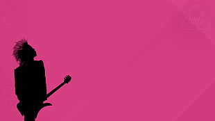 black and red corded device, hide (musician), pink, minimalism