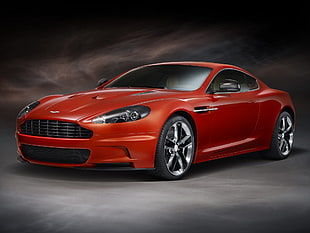 red Aston Martin coupe
