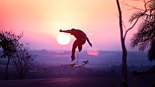 person's playing skateboard HD wallpaper