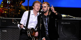 Paul McArthney and Ringo Star singing