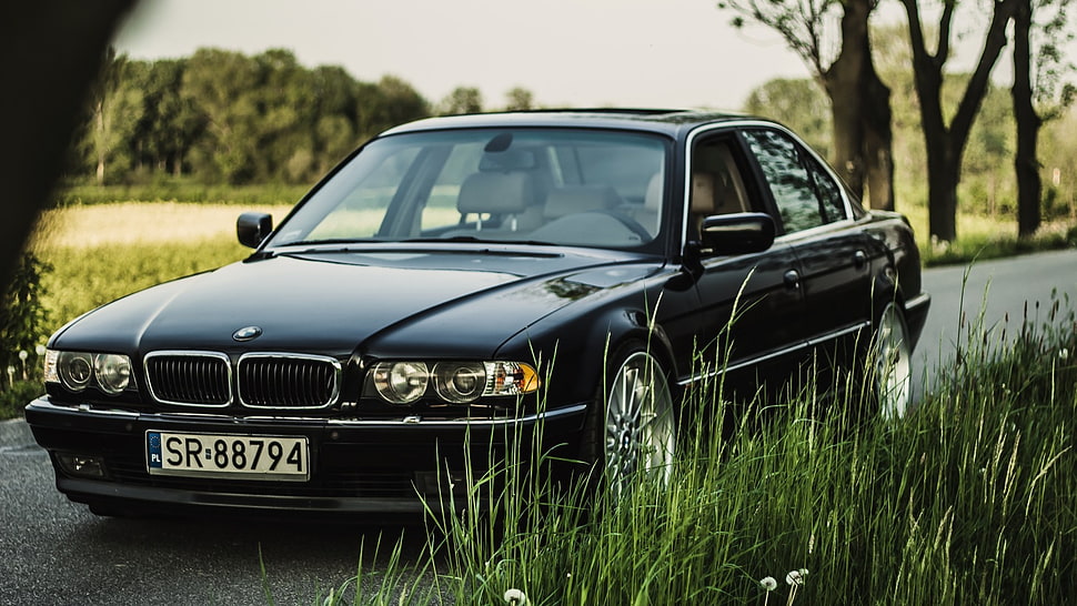 black BMW sedan, BMW HD wallpaper