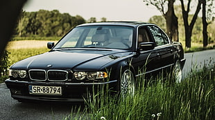 black BMW sedan, BMW