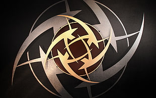 round silver and gold logo