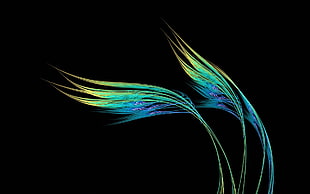 blue and green with black background wallpaper