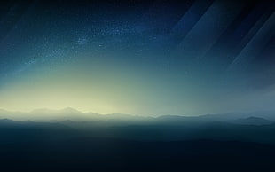 stars, mountains, horizon HD wallpaper