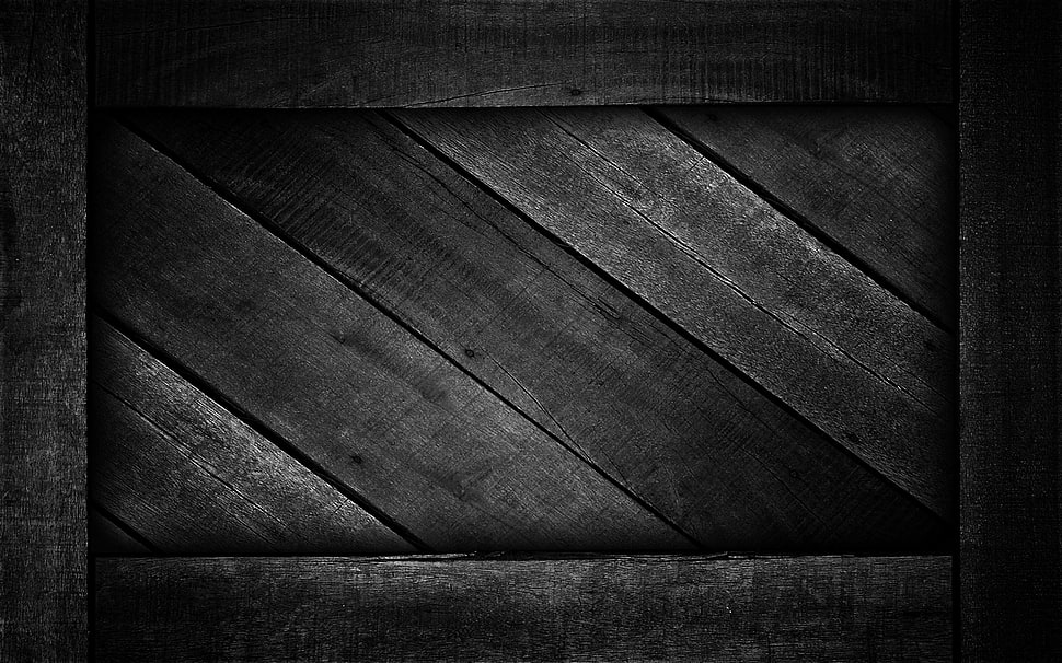 black and gray area rug, monochrome, wood, wooden surface, simple HD wallpaper