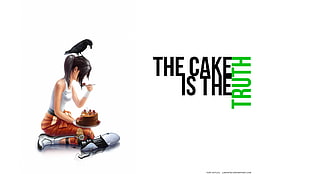 cake illustration with text overlay, Portal (game), Portal Gun, cake