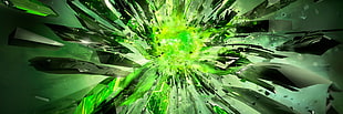 green explosion digital wallpaper, abstract HD wallpaper