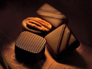 focus photo of chocolate truffles