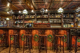 Guinness bar counter with chair photo HD wallpaper