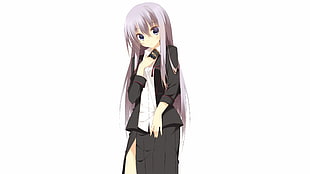 female anime character in black and white suit