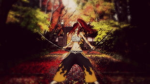 Erza Scarlet digital artwork, anime, Fairy Tail, Scarlet Erza HD wallpaper