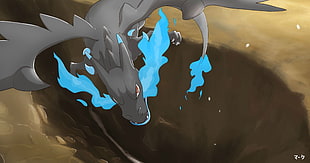 black dragon cartoon character, Pokémon, Charizard, video games HD wallpaper