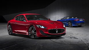 red Maserati sports car, Maserati Gran Cabrio MC, car HD wallpaper