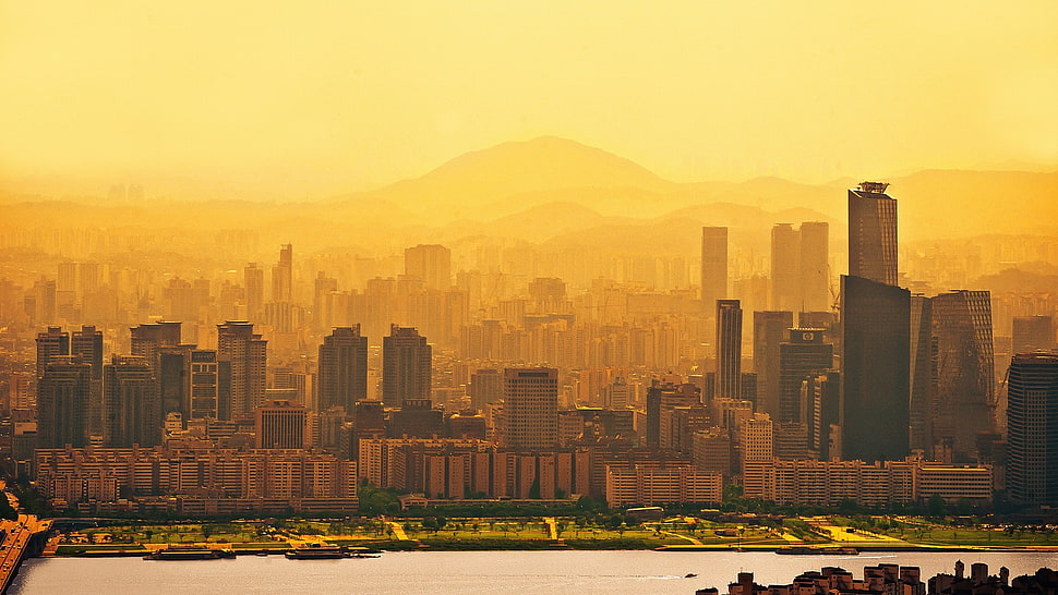 high-rise buildings, city, Seoul, South Korea HD wallpaper