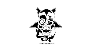 white and black star with skull logo