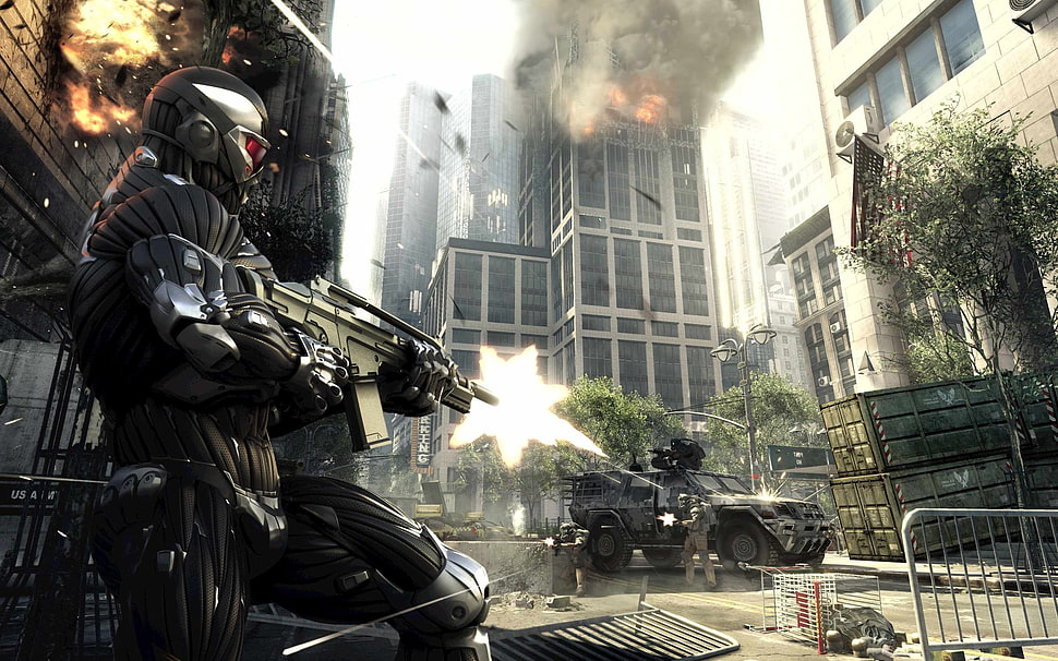 Crysis game cover art HD wallpaper