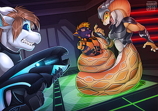 orange snake illustation, furry, Anthro, XCOM 2, XCOM: 2 HD wallpaper