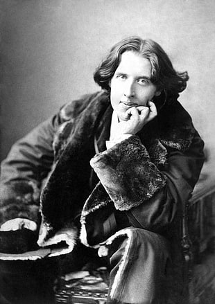 grayscale photo of man in black suit, men, Oscar Wilde, writers, monochrome