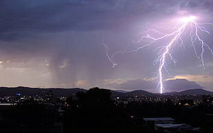lightning struck, storm, lightning, nature, landscape HD wallpaper