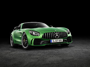 green Mercedes-Benz sports coupe HD wallpaper
