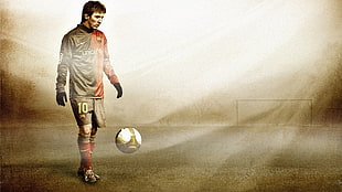 soccer player in 10 jersey shirt HD wallpaper