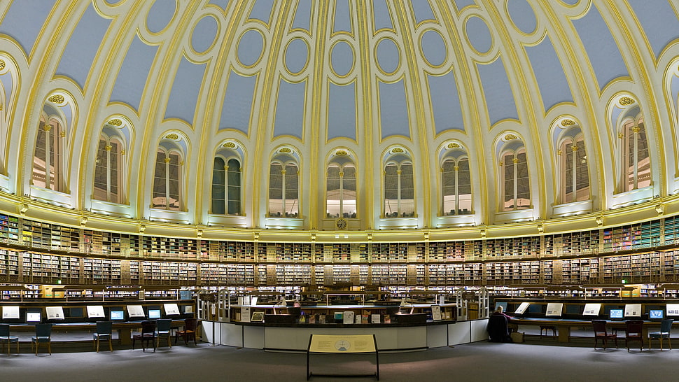 beige and brown dome building, architecture, library HD wallpaper