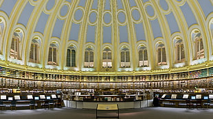 beige and brown dome building, architecture, library