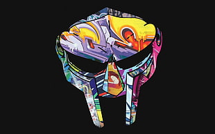 multicolored face mask illustration, MF DOOM, music, hip hop, mask
