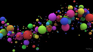 assorted-color balls HD wallpaper