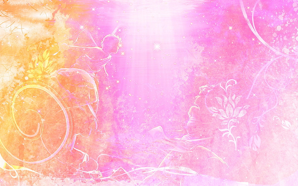 pink and orange Painting decor HD wallpaper