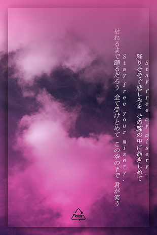 The Complete First Season DVD case, lyrics, pink, hide (musician), clouds HD wallpaper