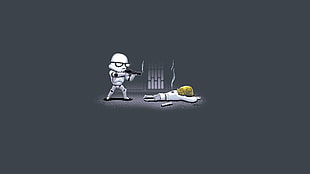 Storm trooper holding gun digital wallpaper