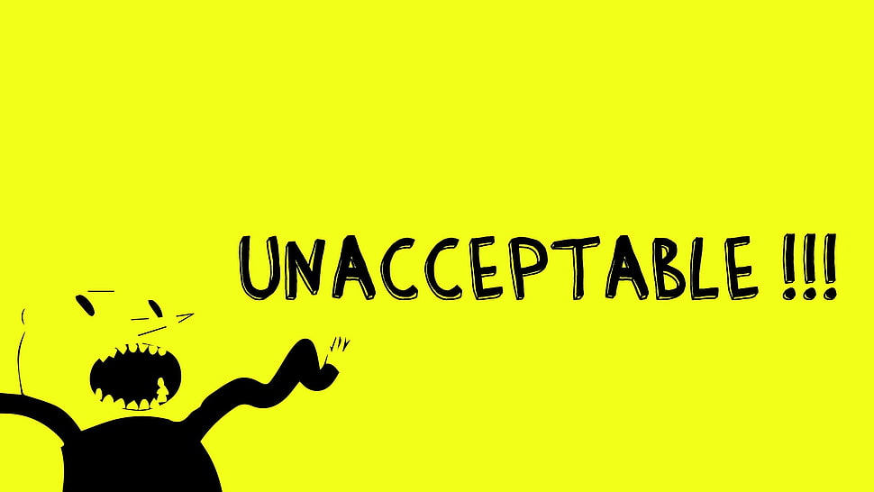 black text on yellow background, Adventure Time, Lemongrab HD wallpaper