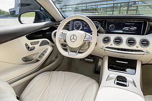 gray and black Mercedes-Benz vehicle interior