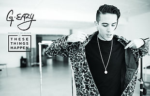 men's camouflage jacket with text overlay, G-Eazy, music, rap  HD wallpaper