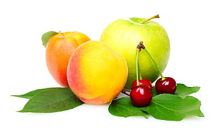cherry,apple and peach HD wallpaper