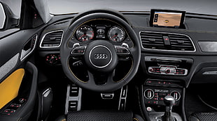 black Audi dashboard, Audi Q3, car HD wallpaper